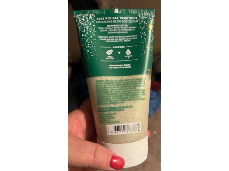 Bath & Body Works Exfoliating Glow Body Scrub, Vanilla Bean Noel, 8 oz/226 g