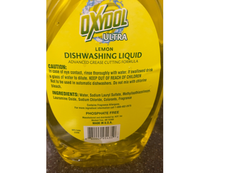 Oxydol Ultra Dishwashing Liquid, Lemon, 30 fl oz/887 mL