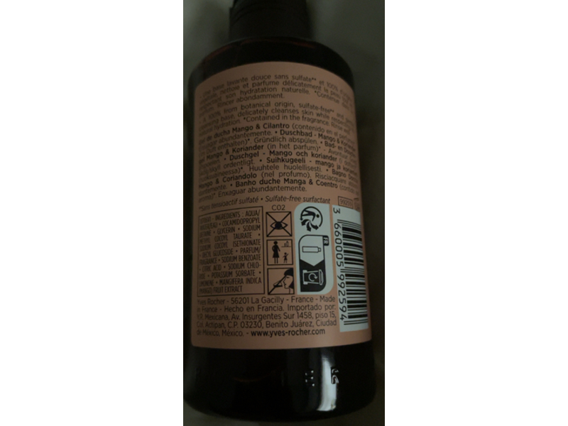 Yves Rocher Escape Bath & Shower Gel, Mango & Coriander, 6.7 fl oz/200 mL