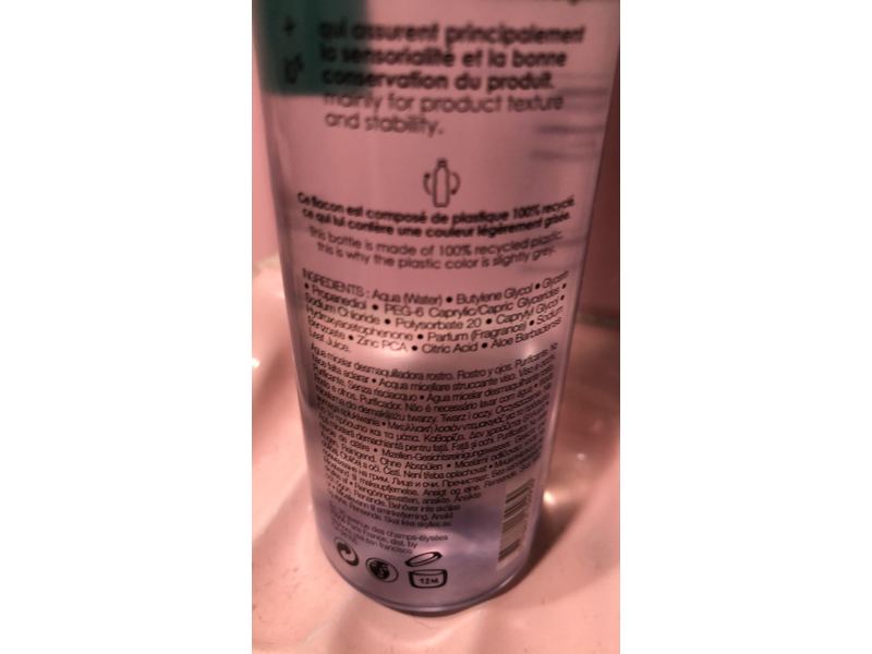 Sephora Triple Action Cleansing Water, Cleanse + Purify - Face & Eyes, 6.76 fl oz/200 mL