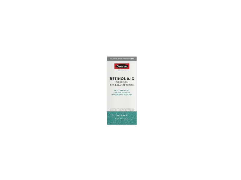 Swisse Skincare P.M. Balance Serum, Retinol 0.1%, 1 fl oz/30 mL