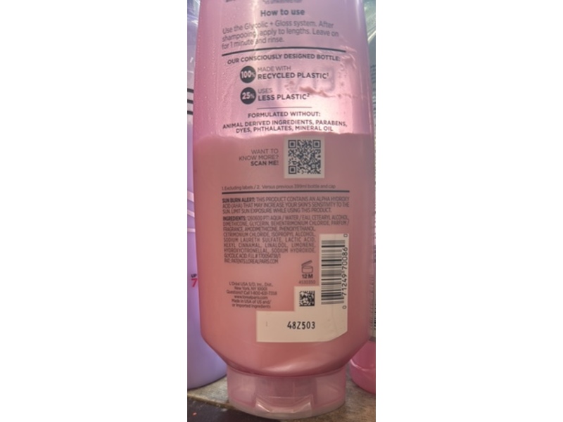 L'Oreal Paris Elvive Glycolic + Gloss Shine Boosting Conditioner, 3.5 fl oz/399 mL