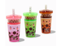 Claire's Boba Tea Shaker Lip Balm Set, Mango Coconut + Vanilla Cookie + Berry Cream, 0.14 oz/4 g - Image 2