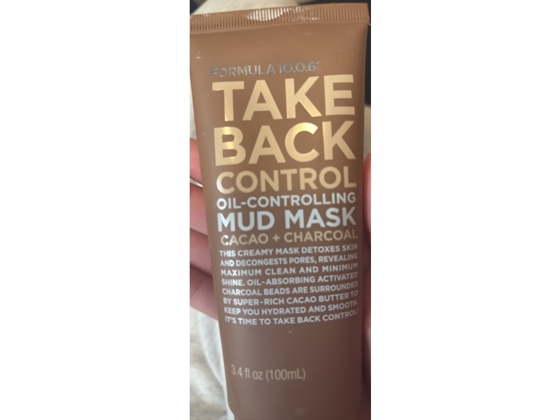 Formula 10.0.6 Take Back Control Oil-Controlling Mud Mask, Cacao + Charcoal, 3.4 fl oz/100 mL