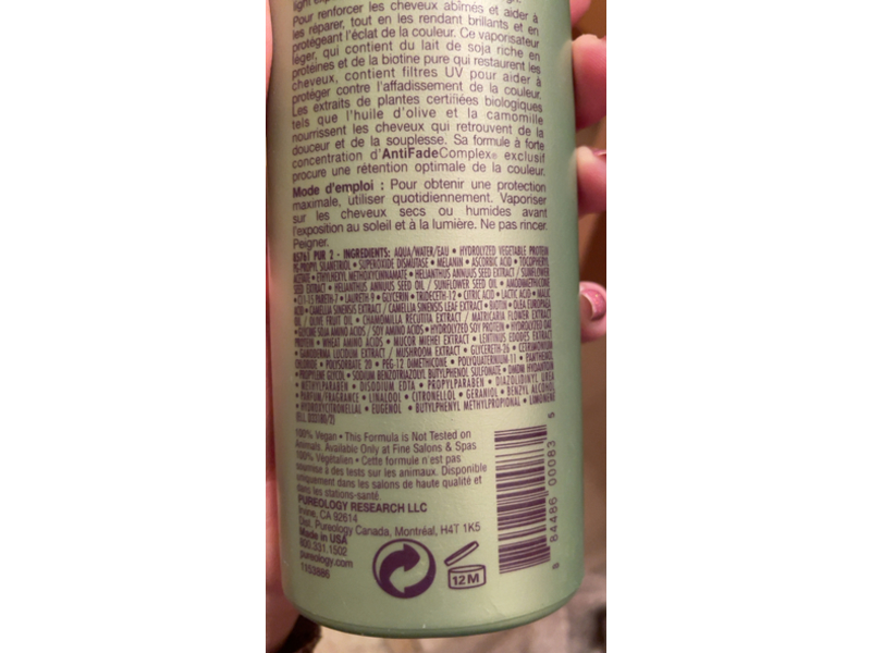 Pureology Essential Repair Colour Max UV Hair Colour Defense, Anti Fade Complex, 8.5 fl oz/250 mL