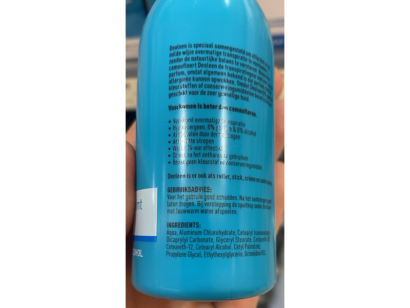 Deoleen Anti-transpirant Pomp spray Sensitive, 75 mL