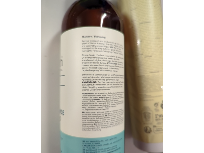 Sukin Haircare Deep Cleanse Shampoo, 16.9 fl oz/500 mL