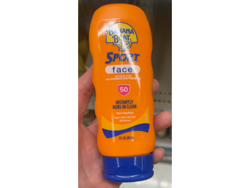 Banana Boat Sport Face Sunscreen, SPF 50, 3oz/89 mL