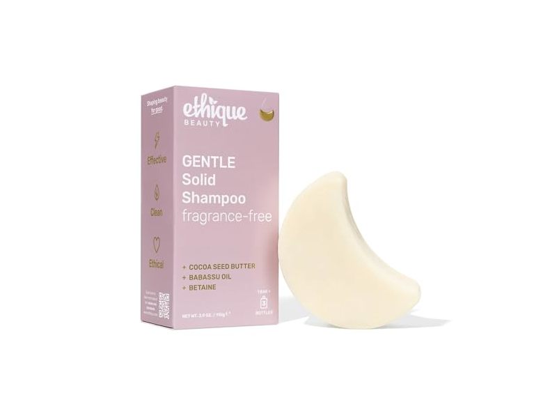 Ethique Gentle Solid Shampoo Bar, Fragrance Free, 3.9 oz/110 g
