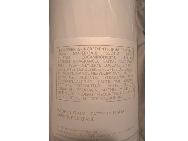 Erbario Toscano Goat Milk Body Wash, 33.8 fl oz/1000 mL