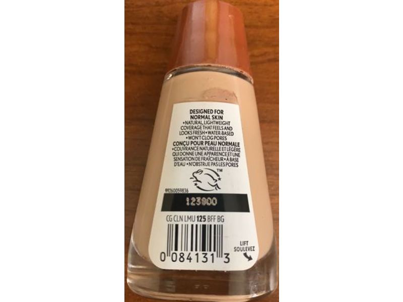Covergirl Clean Liquid Foundation,125 Buff Beige, 1 fl oz/30 mL