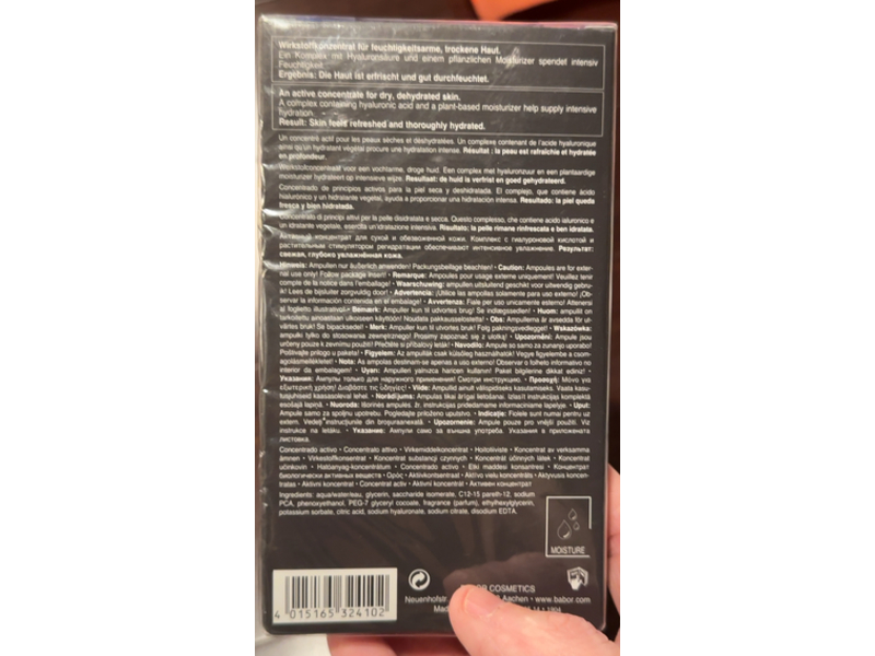 Babor Ampoule Concentrates Serum, Hydra Plus, 0.6 oz/2 mL, Count 7