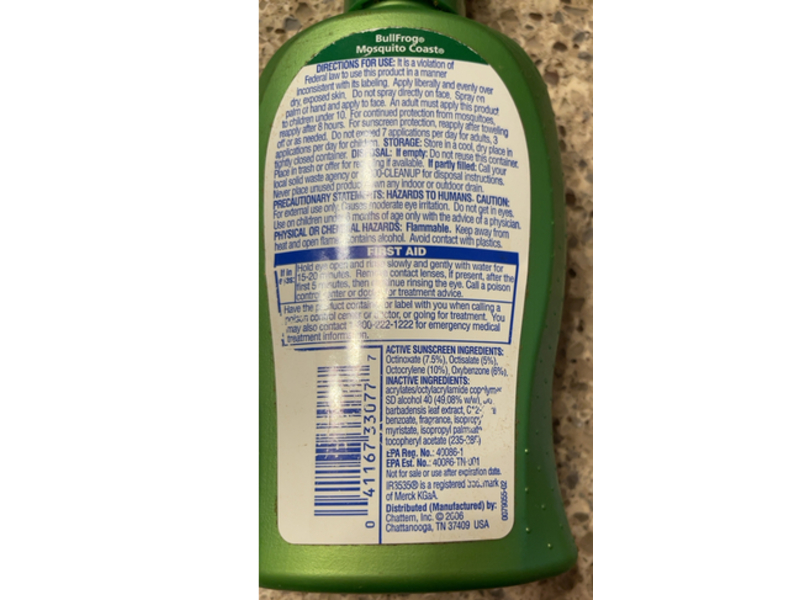 Bull Frog Mosquito Coast Sunblock Insect Repellent, SPF 30, 4.7 fl oz/138.9 mL