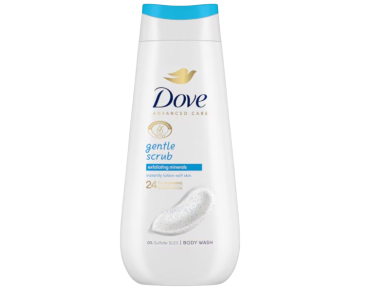 Dove Gentle Scrub Body Wash, Exfoliating Minerals, 16.9 fl oz/500 mL