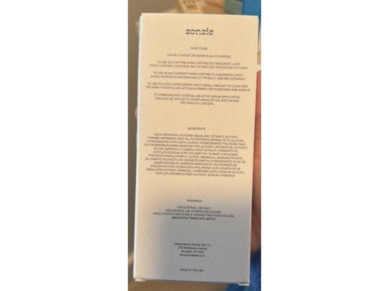 Sonsie Multi Moisture Mask, 2.2 fl oz/65 mL