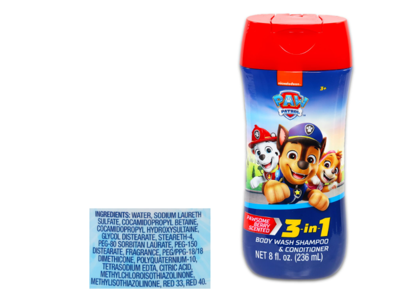 Paw Patrol Kids 3 In 1 Shampoo, Conditioner & Body Wash, 8 fl oz/236 mL