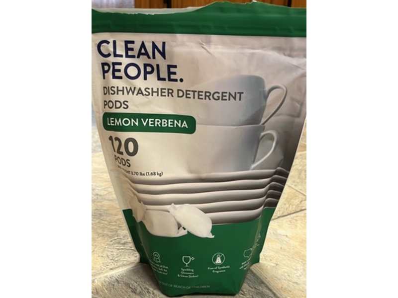 The Clean People Dishwasher Detergent Pods, Lemon Verbena, 1.68 kg, 120 Count
