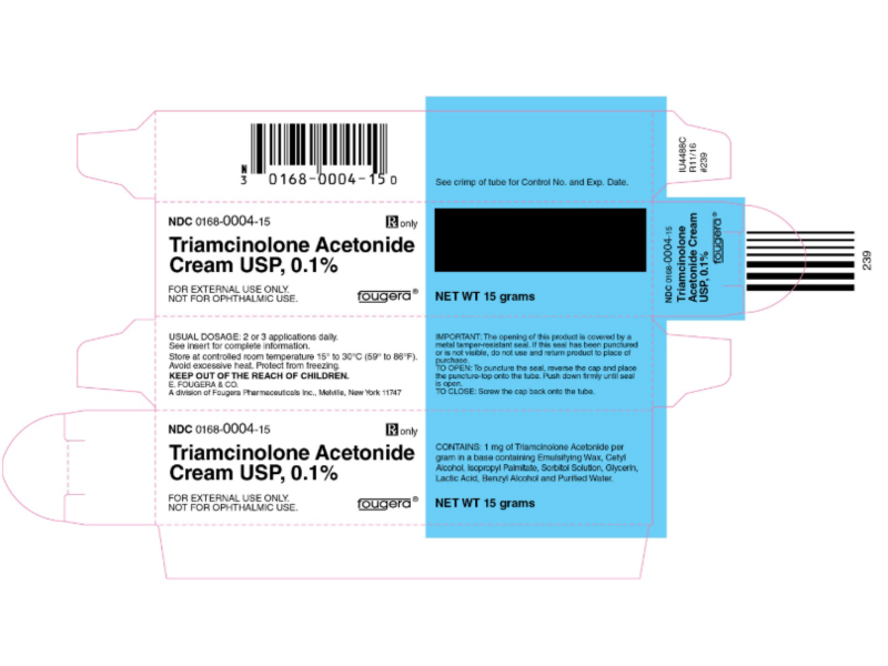 Triamcinolone Acetonide Cream USP, 0.1%, 15 g, Fougera (RX)
