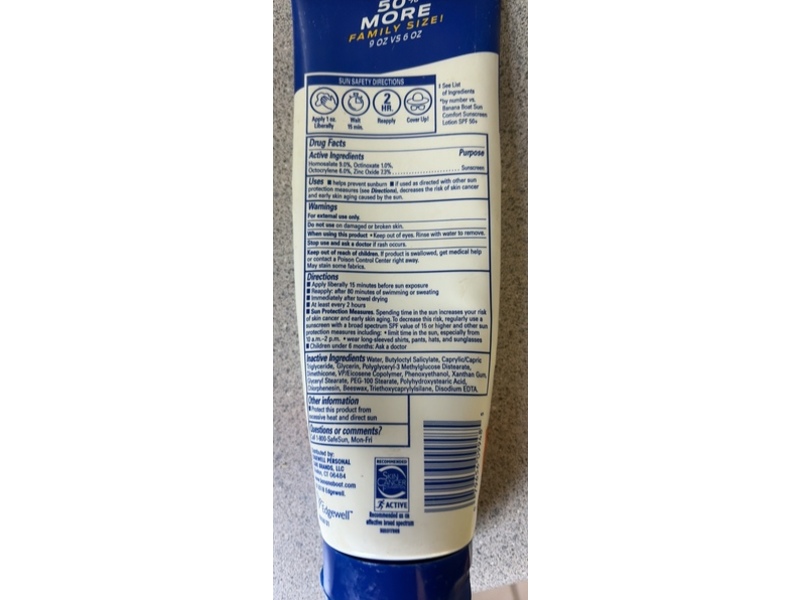 Banana Boat Simply Protect Mineral Enriched Sunscreen Lotion, Sport, UVA/UVB, Broad Spectrum, SPF 50+, 9 fl oz/270 mL