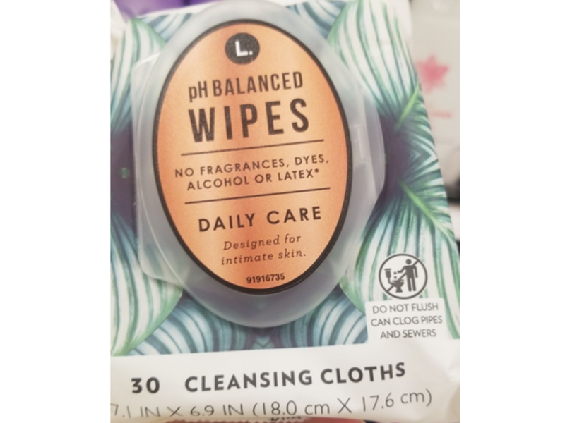 L. ph Balanced Wipes, 30 Counts, Pack of 2