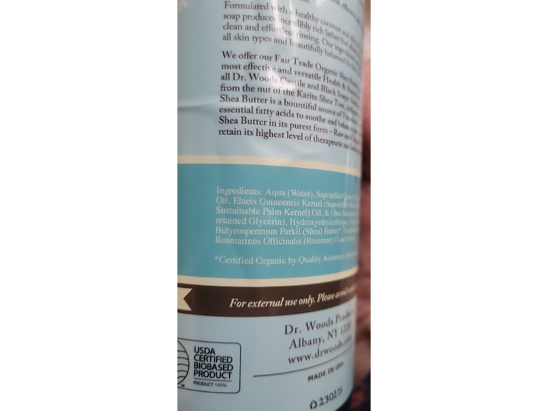 Dr. Woods Castle Soap, Unscented Baby Mild, 32 fl oz/946 mL