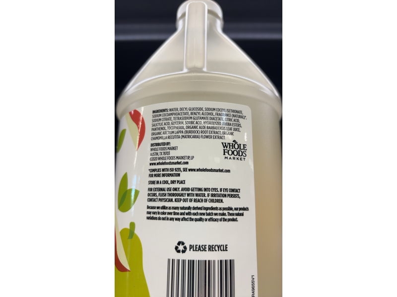 365 Whole Foods Market Liquid Hand Soap Refill, Anjou Pear, 64 fl oz/1.89 L