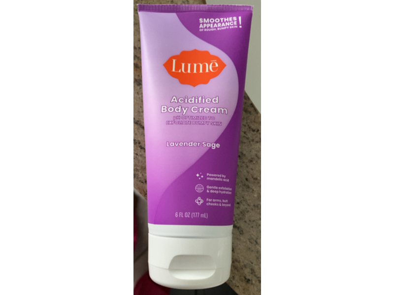 Lume Acidified Body Cream, Lavender Sage, 6 fl oz/177 mL