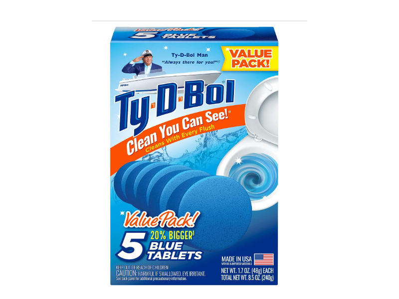 Ty-D-Bol Toilet Cleaner, Blue, 1.4 oz, Pack of 5