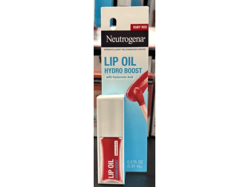 Neutrogena Hydro Boost Lip Oil, Ruby Red, 0.2 fl oz/5.91 mL