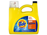 Tide Simply OXI Boost + Ultra Stain Release Laundry Detergent, Refreshing Breeze, 74 Loads, 105 fl oz/3.1 L - thumbnail 1