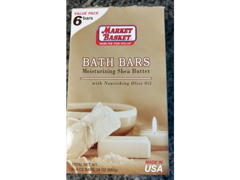 Market Basket Moisturizing Bath Bars, Shea Butter, 24 oz/680 g, 6 Count