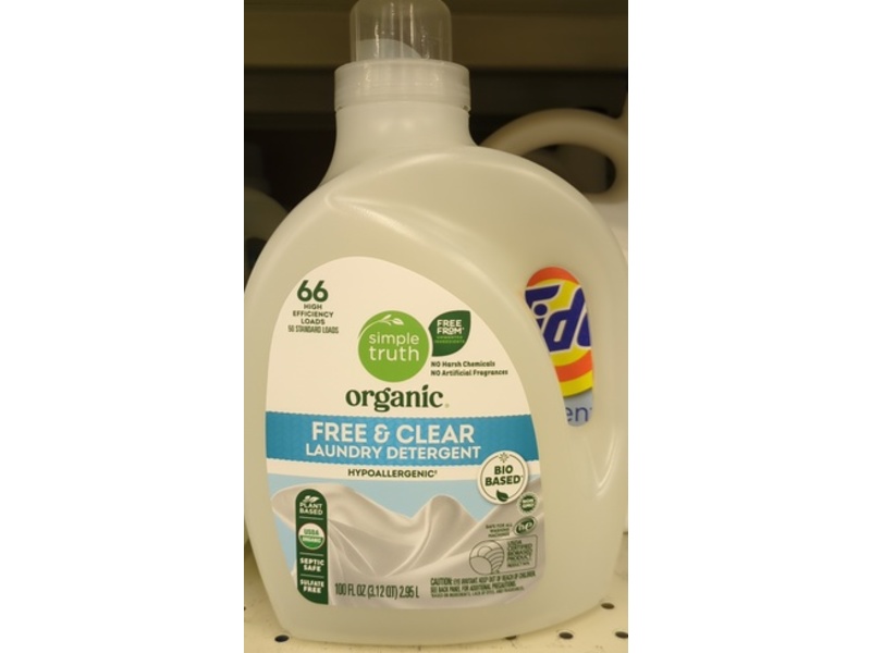 Simple Truth Organic Liquid Laundry Detergent, Free & Clear, 66 Loads, 100 fl oz/2.95 L