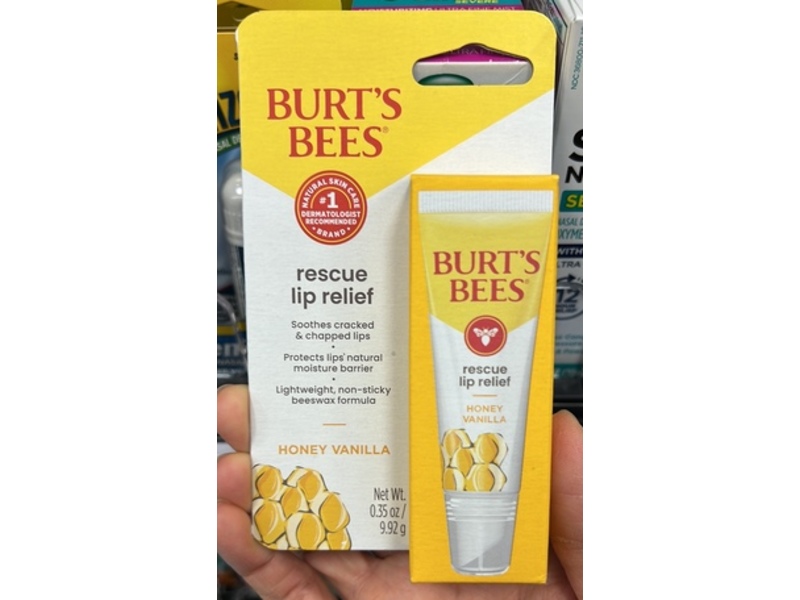 Burt's Bees Rescue Lip Relief Balm, Honey Vanilla, 0.35 oz/9.92 g