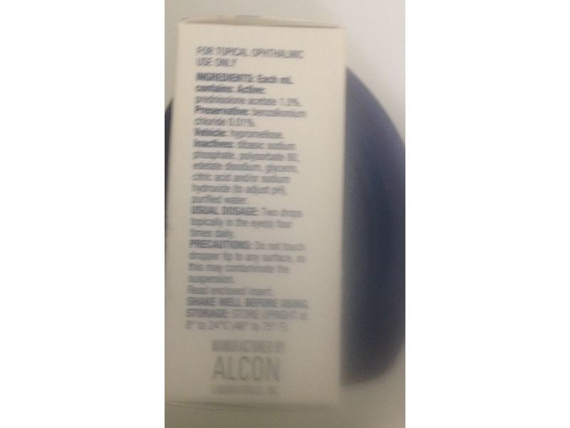 Prednisolone Acetate Ophthalmic Suspension USP, 1%, 5 mL, Sandoz (RX)