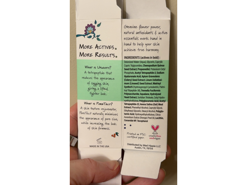 Mad Hippie Corrective Peptide Serum, Matrixyl, Uplevity & PoreTect, 1.02 fl oz/30 mL