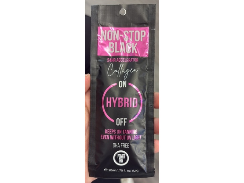 Power Tan Hybrid Non-Stop Black 24Hr Accelerator, Collagen, 0.70 fl oz/20 mL