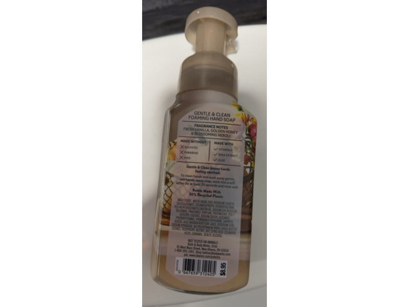 Bath & Body Works Gentle & Clean Foaming Hand Soap, Whipped Honey & Vanilla, 8.75 fl oz/259 mL