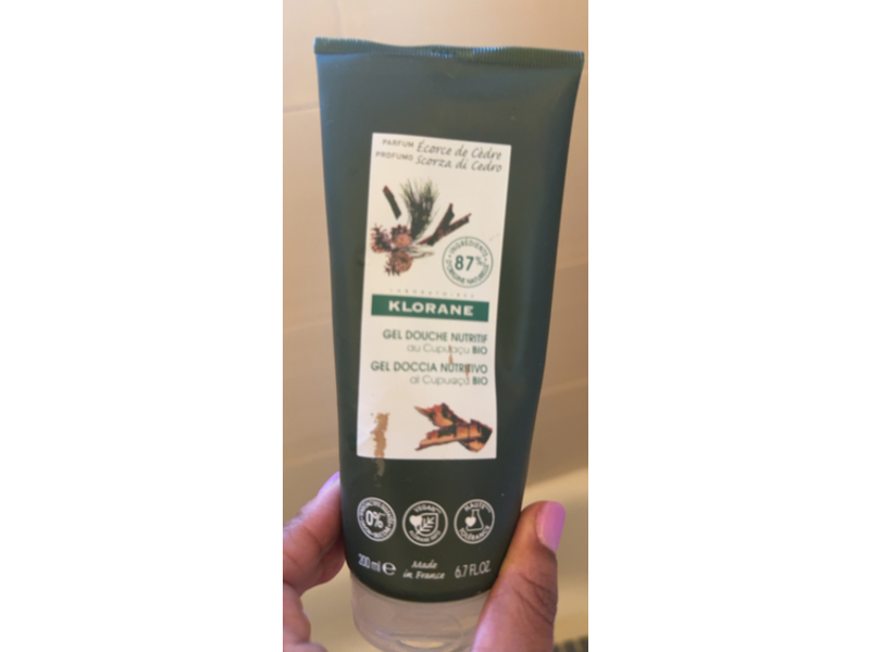 Klorane Cedar Bark Nourishing Shower Gel, 6.7 fl oz/200 mL