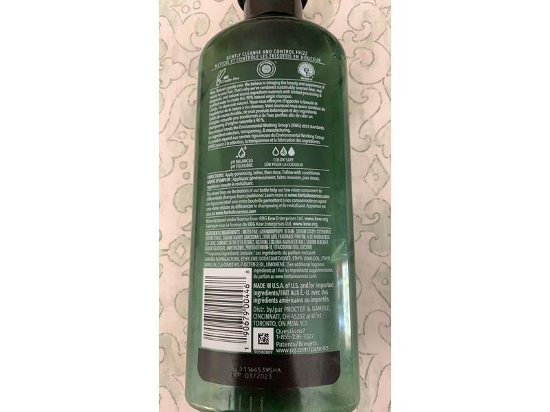 Herbal Essences Frizz Control Shampoo, Hemp+ Potent Aloe, 13.5 fl oz/400 mL