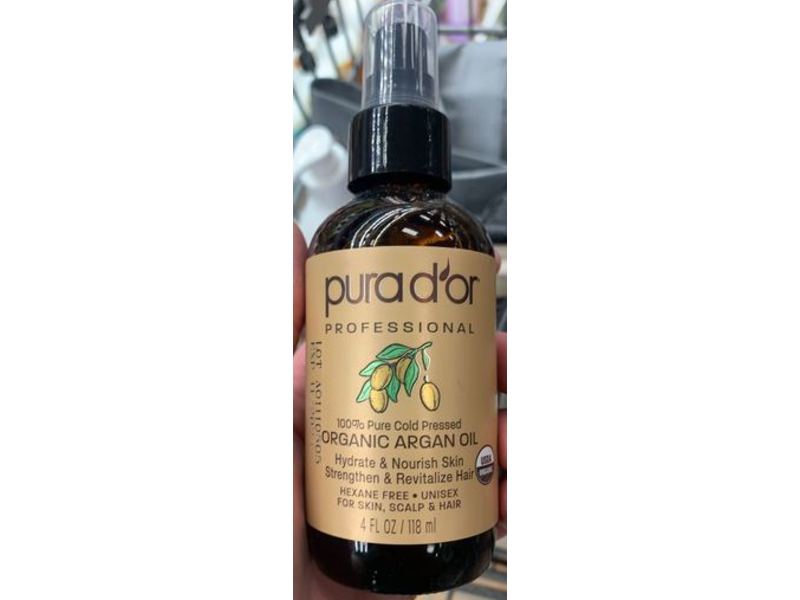 Purad'or Hydrate & Nourish Skin & Hair Oil, Organic Argan Oil, 4 fl oz/118 mL