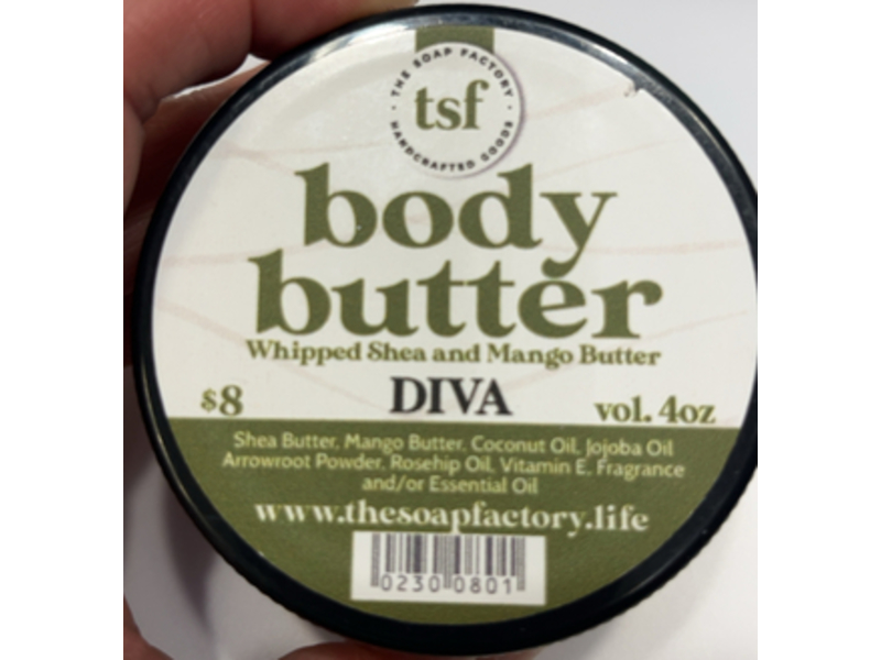 The Soap Factory Diva Body Butter, Whipped Shea & Mango, 4 oz