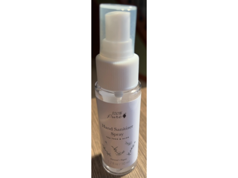 100% Pure Hand Sanitizer Spray, Tea Tree & Aloe, 1.7 fl oz/50 mL