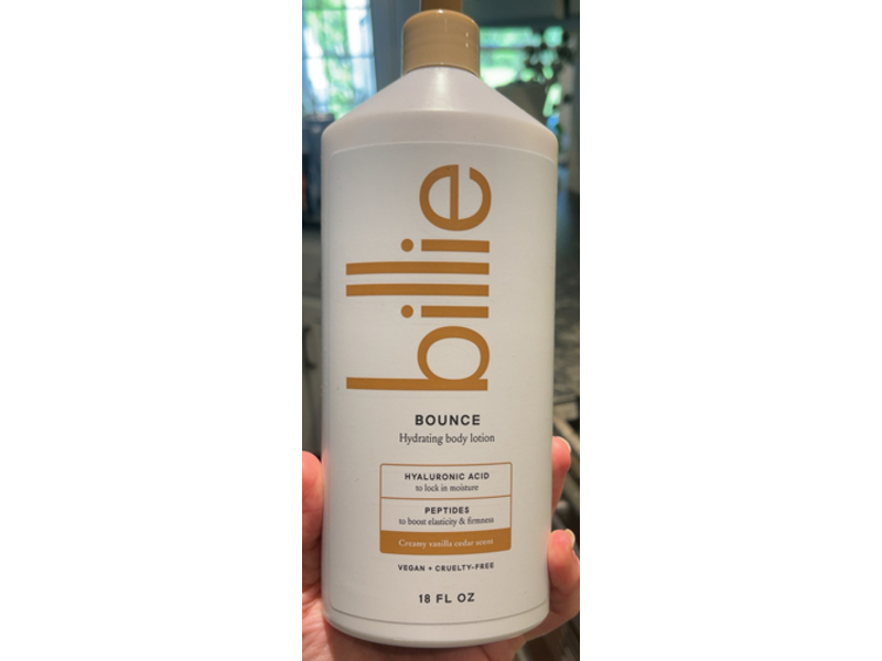 Billie Bounce Hydrating Body Lotion, Creamy Vanilla Cedar, 18 fl oz