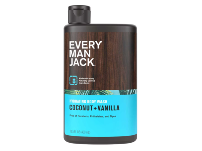 Every Man Jack Hydrating Body Wash, Coconut + Vanilla, 13.5 fl oz/400 mL