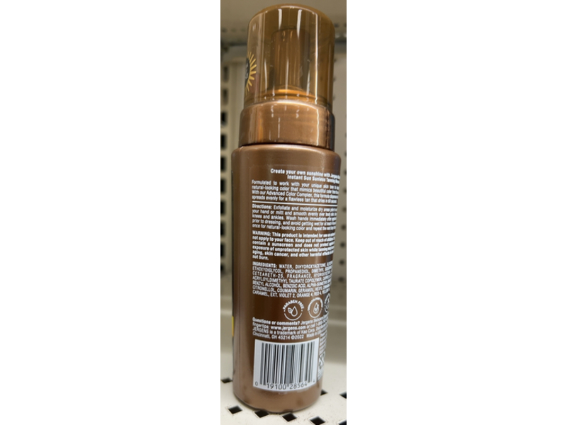 Jergens Instant Sunless Tanning Mousse, Ultra Deep Bronze, 6 fl oz/177 mL