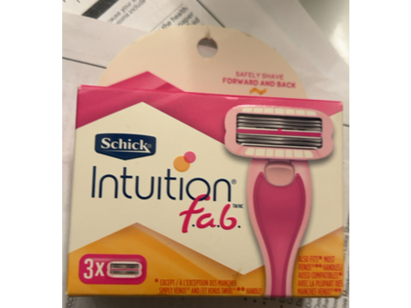 Schick Intuition F.a.b. Razor, Pack Of 3