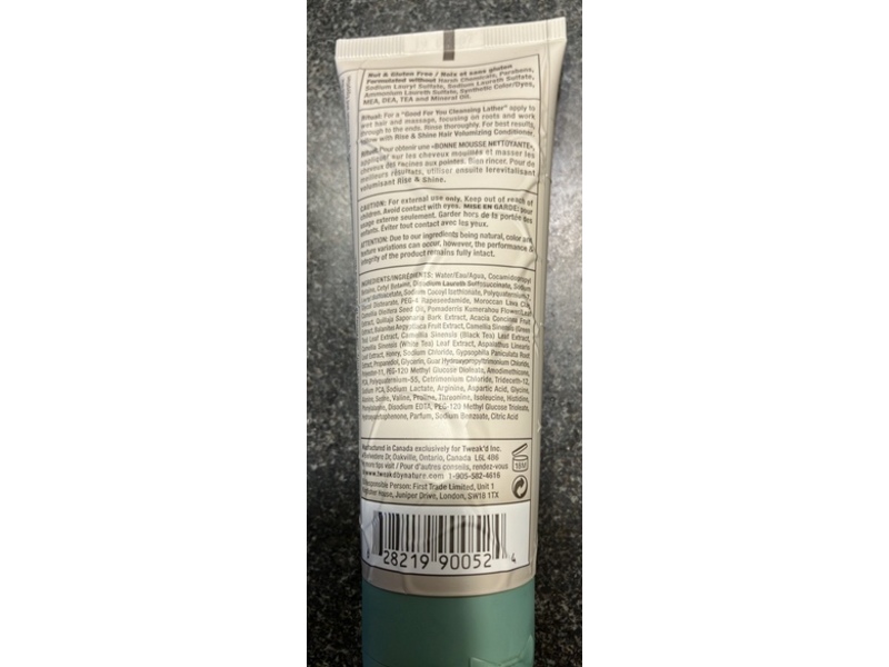 Tweak'd By Nature Hair Volumizing Shampoo, Rise & Shine, 3 fl oz/100 mL