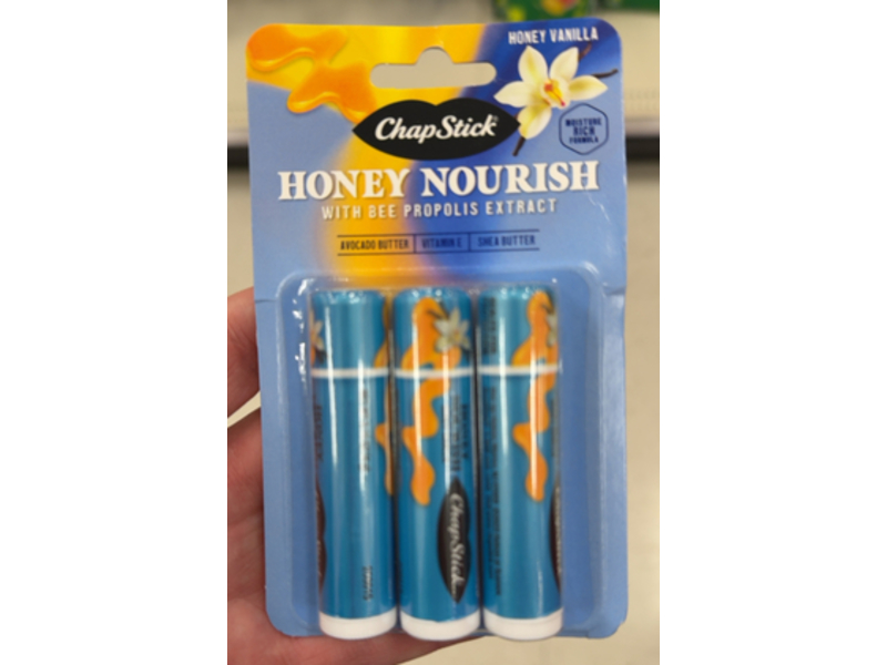 ChapStick Honey Nourish Lip Balm, Honey Vanilla, 0.15 oz/4 g, Count 3