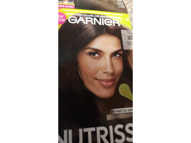 Garnier Nutrisse Nourishing Hair Color Creme, 30 Darkest Brown (Sweet Cola)