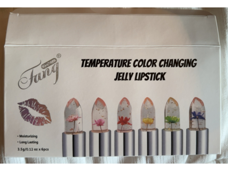 Fan Gold Fang Temperature Color Changing Jelly Lipstick Set, 0.12 oz/3.5 g, 6 Count